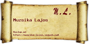 Muzsika Lajos névjegykártya